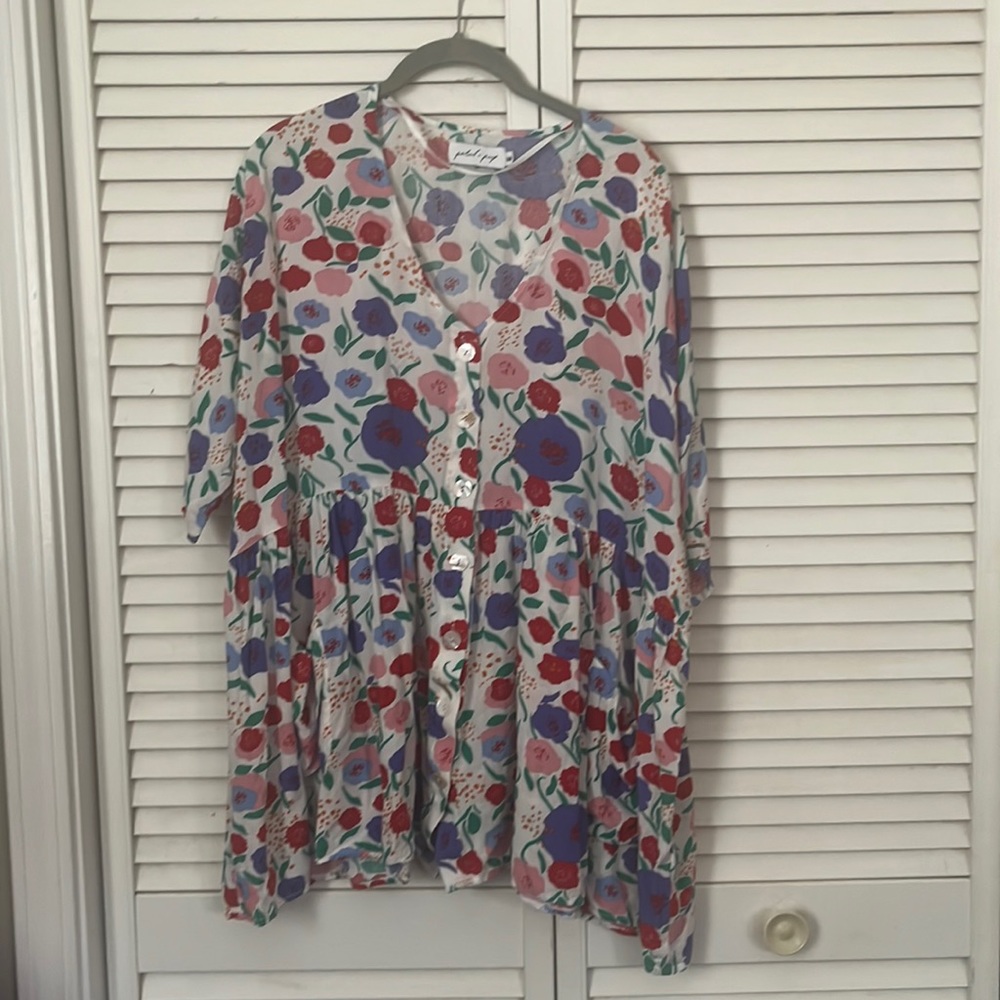 Petal + Pup Oversized Floral Tunic